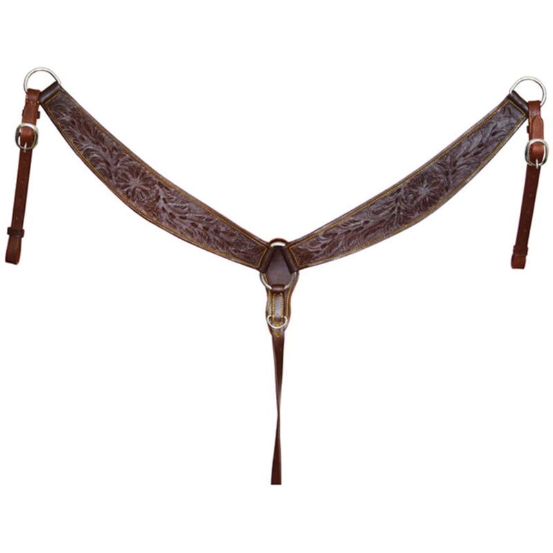 Taglia unica cob/full, Marron: Plastron western Lakota en cuir fleurs