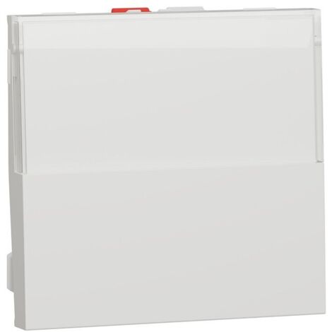 Unica - poussoir NO/NF porte-étiquette - 10 A - 2 mod - Blanc antimi - méca seul (NU324620)