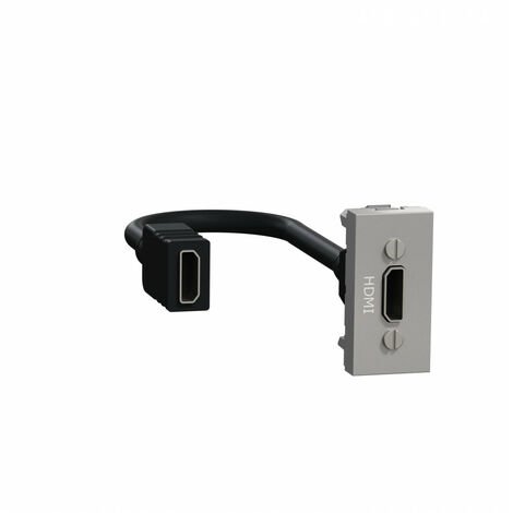 Unica prise HDMI préconnectorisée 1 mod Alu méca seul SCHNEIDER NU343030