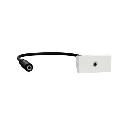 Unica - prise mini jack 3,5mm préconnectorisée - 1 mod - Blanc - méca seul (NU343318)