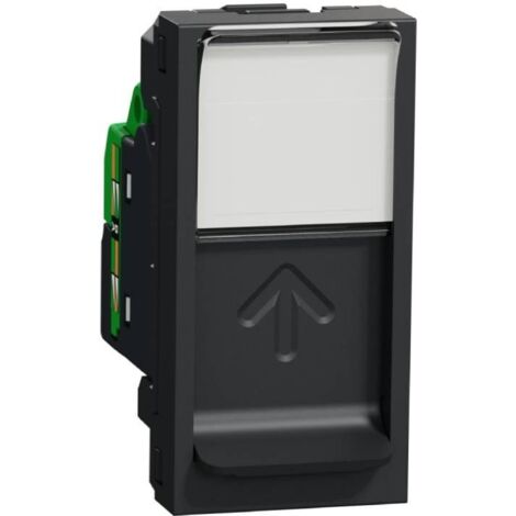 Unica - prise RJ45 simple - cat 6 FTP - 1 mod - Anthracite - méca seul (NU344754)