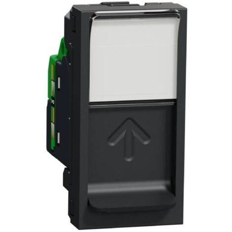 Unica - prise RJ45 simple - cat 6 STP - 1 mod - Anthracite - méca seul (NU341654)