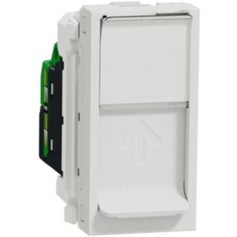 Unica - prise RJ45 simple - cat 6 STP - 1 mod - Blanc - méca seul (NU341618)