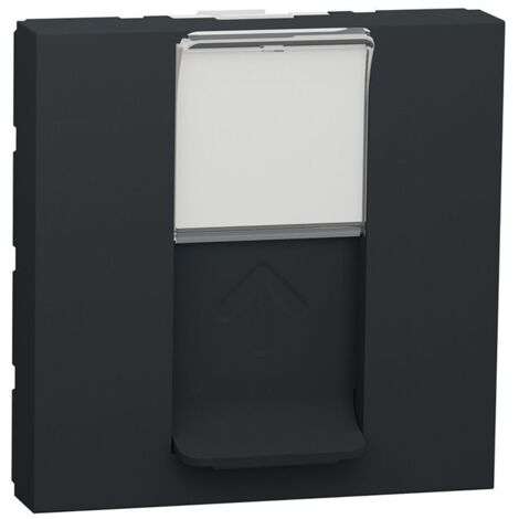 Unica - prise RJ45 simple - cat 6 STP - 2 mod - Anthracite - méca seul (NU341754)