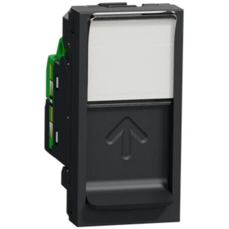 Unica - prise RJ45 simple - cat 6A blindé STP FTP - 1 mod - Anthraci - méca seul (NU344854)