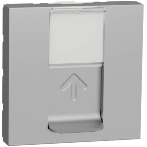 Unica - prise RJ45 simple - cat 6A blindé STP FTP - 2 mod - Alu - méca seul (NU344930)