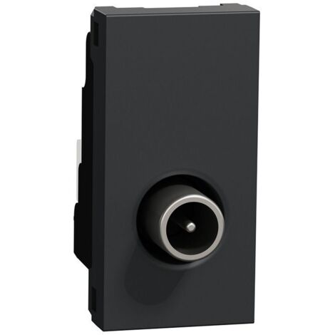 Unica - prise télévision - TV mâle - individuel - 1 mod - Anthracite - méca seul (NU346154)