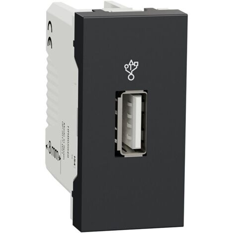 Unica - prise USB 3.0 - connecteur data - 1 mod - Anthracite - méca seul (NU342954)