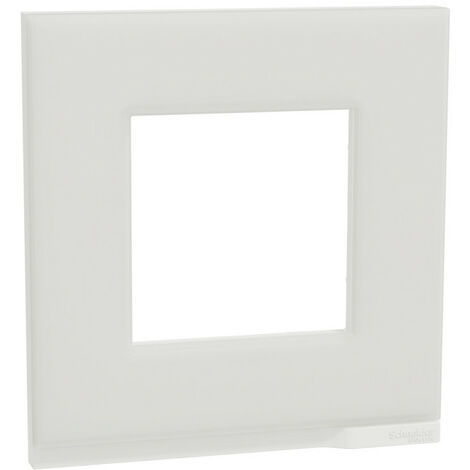 Unica Pure - plaque de finition - Givre blanc liseré Blanc - 1 poste (NU600285)