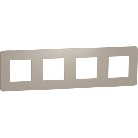 Unica Studio Color - plaque de finition - Taupe liseré Blanc - 4 postes (NU280826)