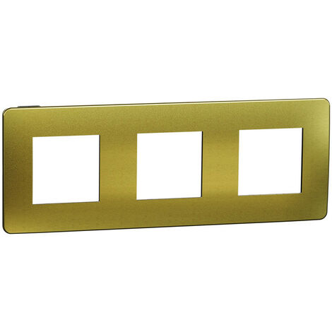 Unica Studio Métal N - plaque de finition - Or liseré Anthracite - 3 postes (NU280662M)