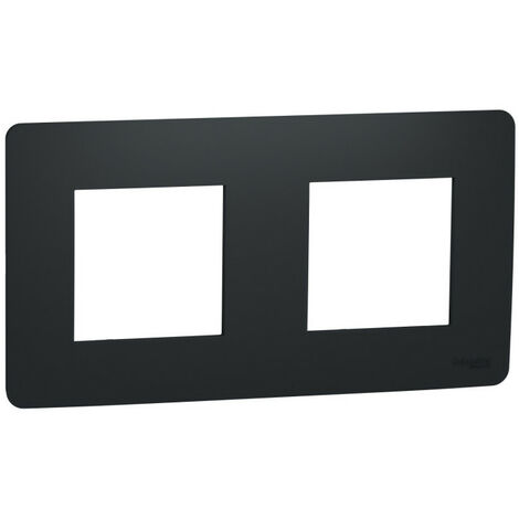 Unica Studio - plaque de finition - Anthracite - 2 postes (NU200454)