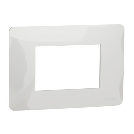 Unica Studio - plaque de finition - Blanc - 3 modules (NU210318)