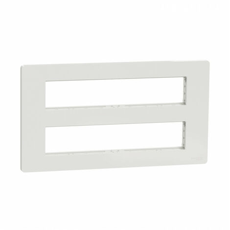 Unica support fixation +plaque finition boîte concent 2 rang 10 mod Blanc an SCHNEIDER NU021020