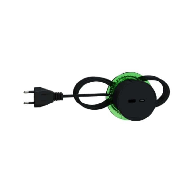 Bloc prise usb-a + usb-c anthracite à encastrer xs avec cable 2m Unica system+