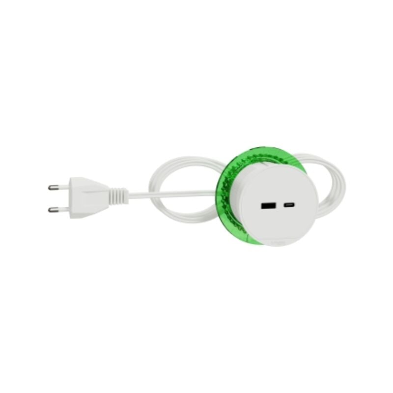 Schneider Electric - Bloc prise usb a+c blanc à encastrer xs avec cable 2m Unica system+