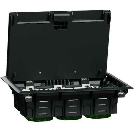 Unica System+ - Boîtier de sol L 3x4mod ou 6 postes - plastique - IK08 IP20 (INS52122)
