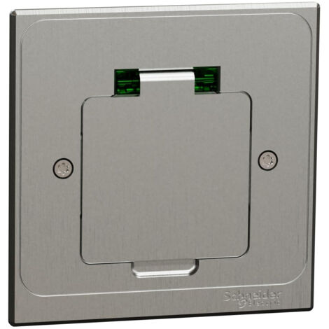 Unica System+ - Prise de sol XS IK08 IP44 - 2P+T - carrée métal (INS52102)