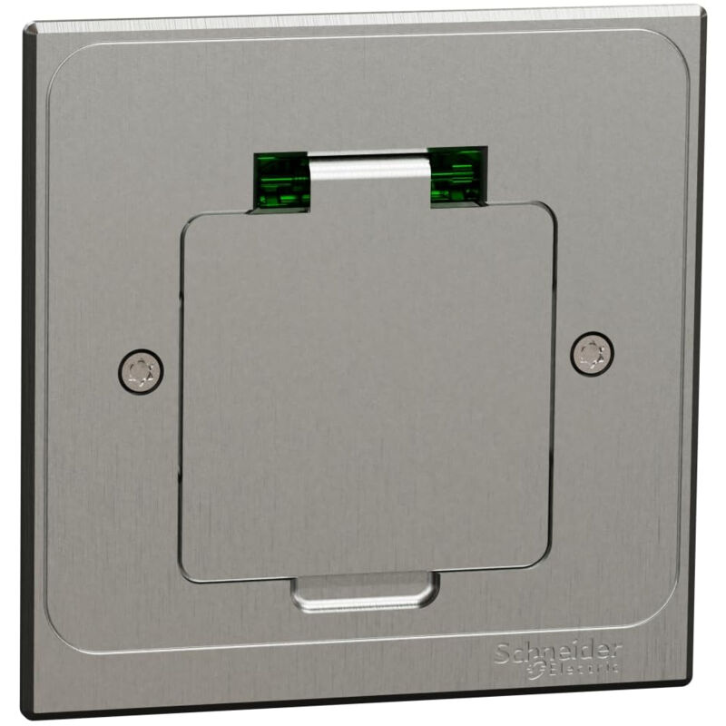 Schneider Electric - schneider unica system+ prise de sol 2P+T 16A carrée inox brossé - INS52102