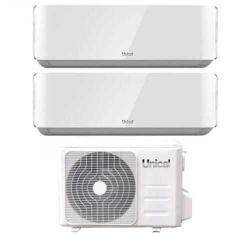 Unical Dual Split Inverter-Klimagerät Serie AIR CRISTAL 18+18 mit KMX4 36HE R-32 Wi-Fi Optional 18000+18000