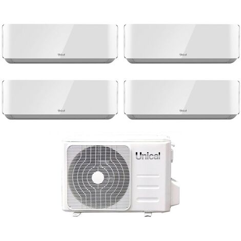 Unical Quadri Split Inverter Klimageräte Serie AIR CRISTAL 10+10+13+13 mit KMX4 36HE R-32 Wi-Fi Optional 10000+10000+13000