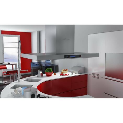 Unico Design Cappa da Cucina a Isola in Acciaio Inox con Display LCD 90x54x59-106 cm Magnifico it - Argento45259