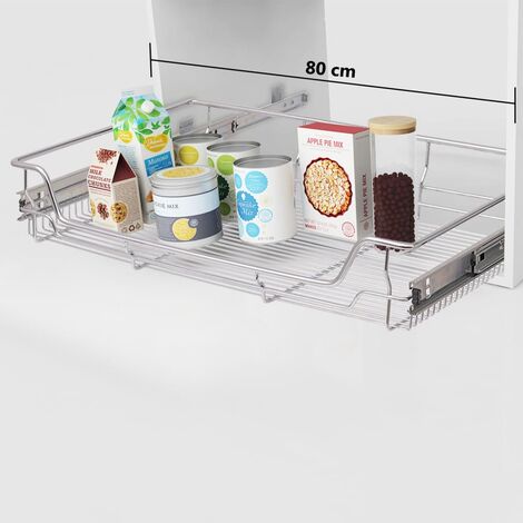 Haloyo Cestelli Estraibili in Acciaio per Cucina Cassetti Organizzazione  Credenza,39 x 14 x 44 cm