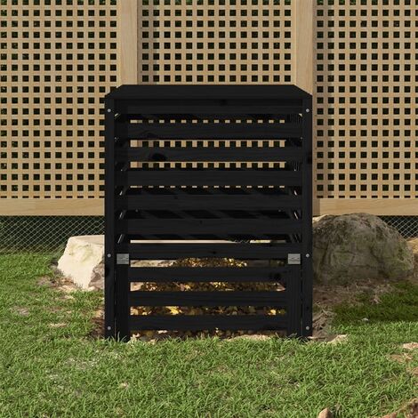 Unico Design Compostiera Nera 82,5x82,5x99,5 cm in Legno Massello di Pino 82,5x82,5x99,5 cm Magnifico it - Nero91543 - Nero