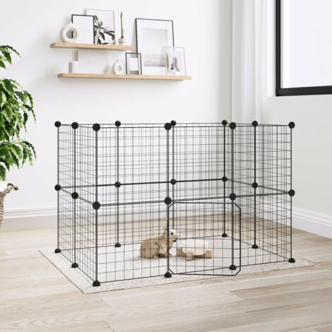 Unico Design Gabbia per Animali 20 Pannelli con Porta Nera 35x35 cm Acciaio 35x35 cm Magnifico it - Nero70066