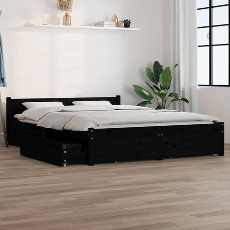 Set di 4 Cassettoni da Letto - Cassetti sottoletto in Legno Massello di  Pino Bianco BV497079 - BonneVie