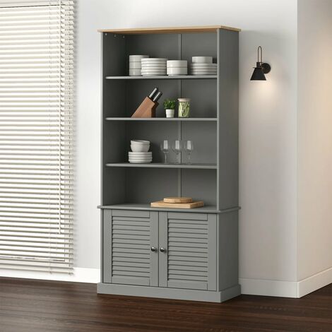 Libreria Beyla in legno massello e impiallacciato rovere 845 x 170 cm FSC  100%