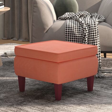 DEGHI IMBOTTITI Piccolo Pouf Poggiapiedi Gambe In Legno Diametro 30 Cm Con  Pattern Geometrico