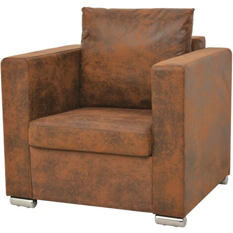 Unico Design Poltrona Marrone in Similpelle Scamosciata 62x62x82 cm Magnifico it - Marrone14970 - Marrone