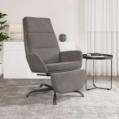 Unico Design Poltrona Relax con Poggiapiedi Grigio Chiaro in Tessuto  70x77x98 cm Magnifico it - Grigio89023