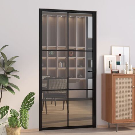 Camerina Porta Scorrevole Nera 90x205 cm in Vetro ESG e Alluminio,Porta  Scorrevole,Porta Interna,Porte Scorrevoli da Interno,Porte  Interne(SPU:151670)