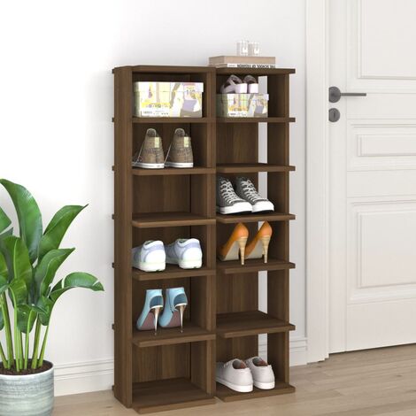 Unico Design Scarpiere 2 pz Marrone Rovere 27,5x27x102 cm in Multistrato 27,5x27x102 cm Magnifico it - Marrone11369 - Marrone