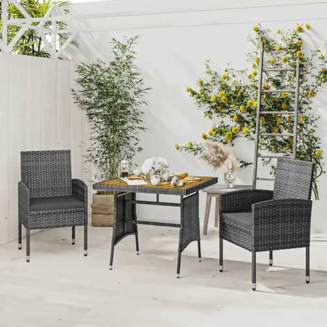 Homgoday Set da Pranzo da Giardino 3 pz in Polyrattan,Tavolo con Sedie da  Esterno, Set Giardino Esterno Tavolo Sedie, Tavoli e Sedie da Esterno :  : Giardino e giardinaggio