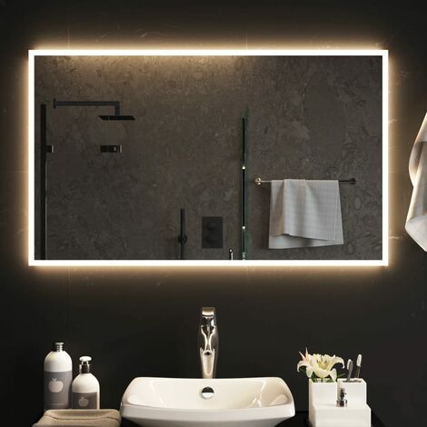 Specchio Bagno 50x15,1x70 cm con Luce LED Mensola e Struttura in Alluminio