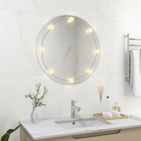 Unico Design Specchio da Parete Rotondo con Luci LED in Vetro Magnifico it  - Argento55448