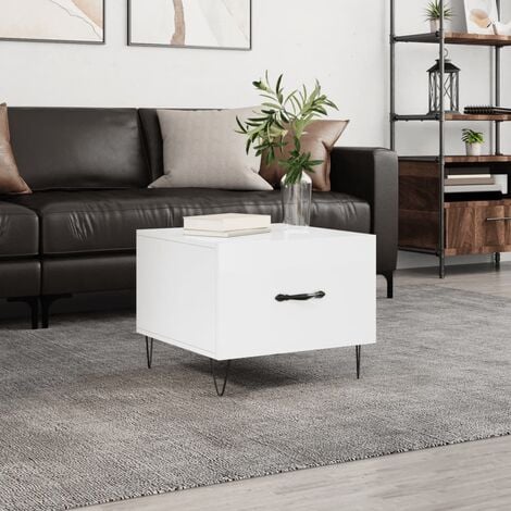 vidaXL Tavolino da Salotto Bianco Lucido 102x50x36cm Legno