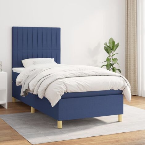 Unico - Supersleep - Giroletto a Molle con Materasso Blu 90x190 cm in Tessuto (materasso non incluso) CHIC 2442