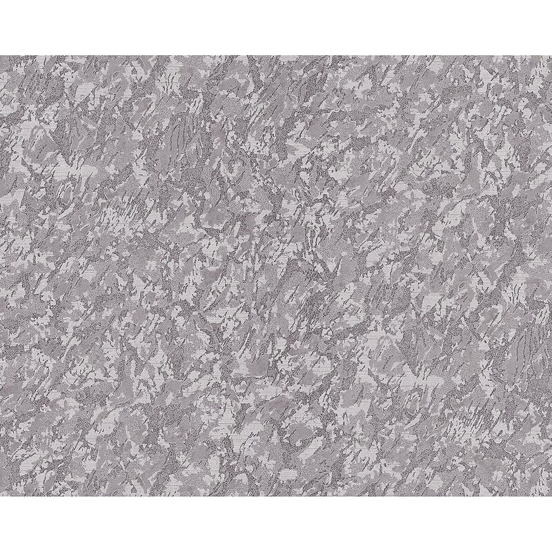 Unicolour wallpaper wall Edem 9076-25 non-woven wallpaper embossed with decorative render look and metallic effect silver grey 10.65 m2 (114 ft2)