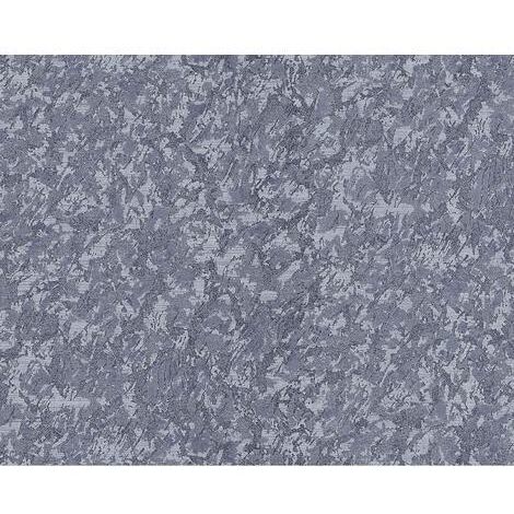 Unicolour wallpaper wall EDEM 9076-27 non-woven wallpaper embossed with decorative render look and metallic effect grey pigeon-blue blue-grey 10.65 m2 (114 ft2)
