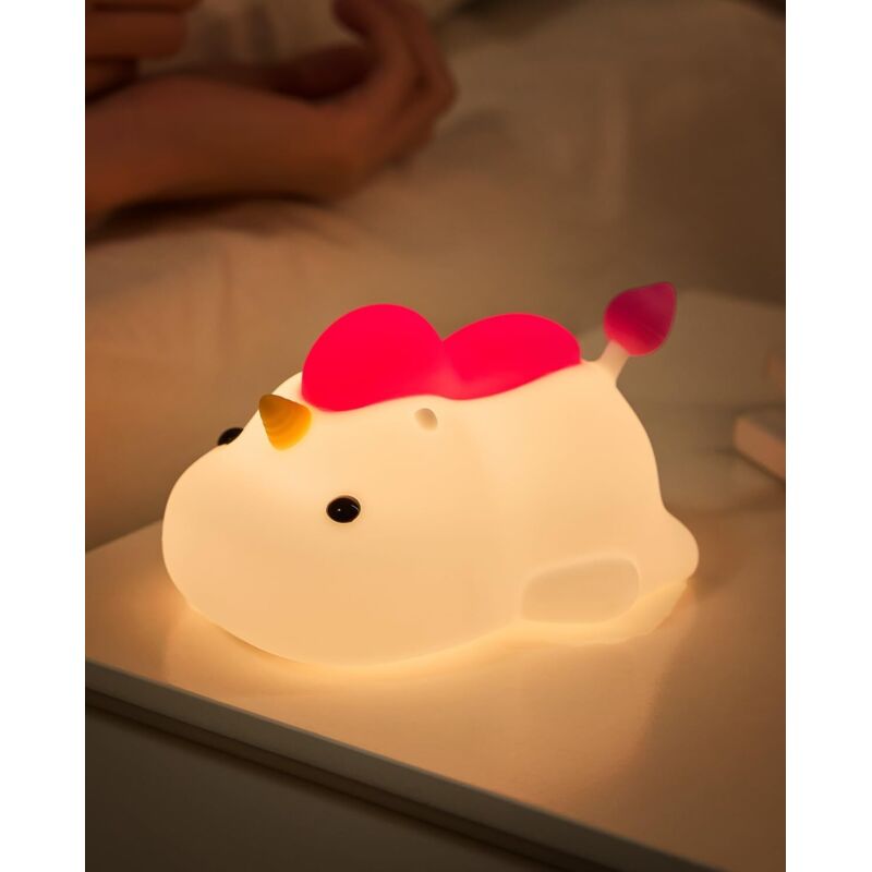 Unicorn Night Light for Children - Soft Silicone Lamp with Touch Control and 30 Minute Auto Timer - Rechargeable and Portable LED Night Lamp for Crib