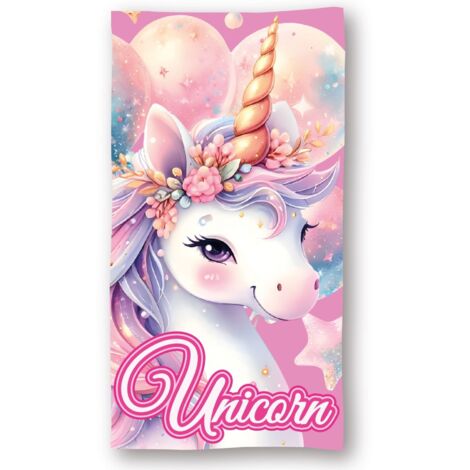 Unicorn Strandtuch Frottee Badetuch mit Premium Druck, 70x140 cm