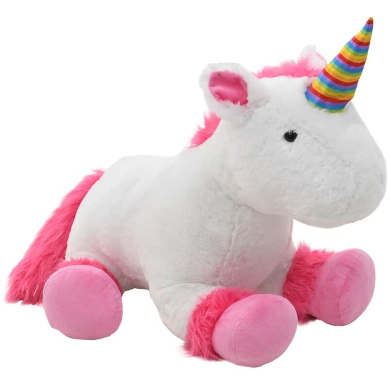 

Unicornio de peluche rosa y blanco