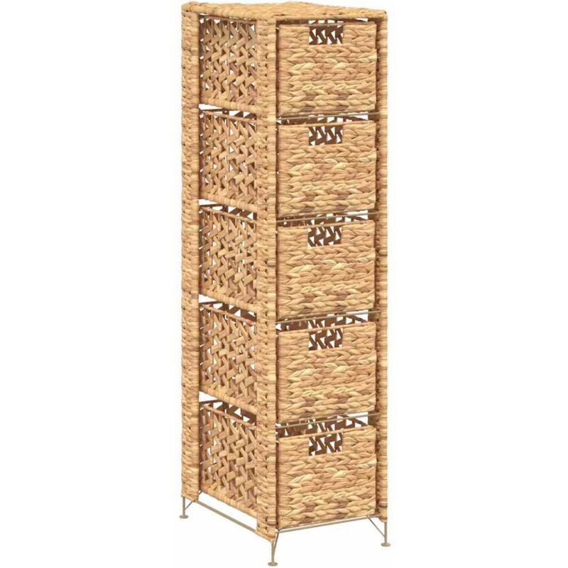 

vidaXL Unidad de Almacenaje Jacinto de Agua con 5 Cestas 25,5x37x10 cm - Marrón