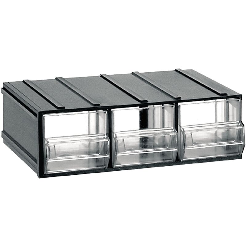 

Unidad de almacenaje modular en plástico L192xP148xH63 mm con 3 cajones transparentes