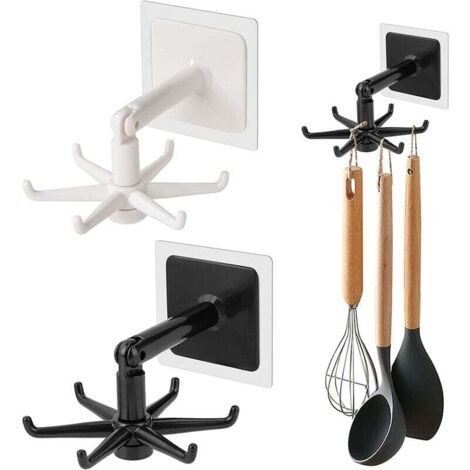 Unidad de almacenamiento de viscosa sólida blanca x 1, negra x 1 sin ganchos, unidad de almacenamiento de cocina multifuncional, para cocina, aseo y baño.