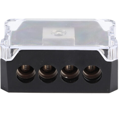 Unidad de distribución de audio para automóvil con 1 entrada y 4 salidas - Divisor de audio con fuente de alimentación - Caja de conexión para amplificador estéreo